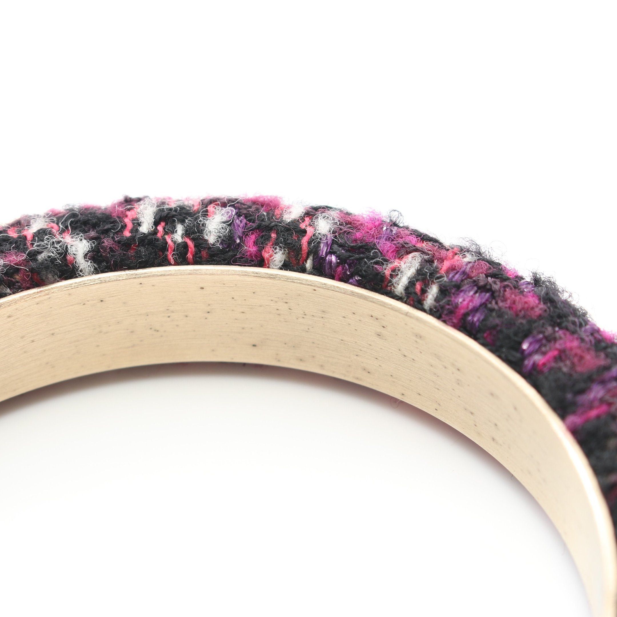 Chanel Chanel Coco Mark Bangle Gp Tweed Gold Purple Multicolor 09A Size ONE SIZE - 5 Thumbnail