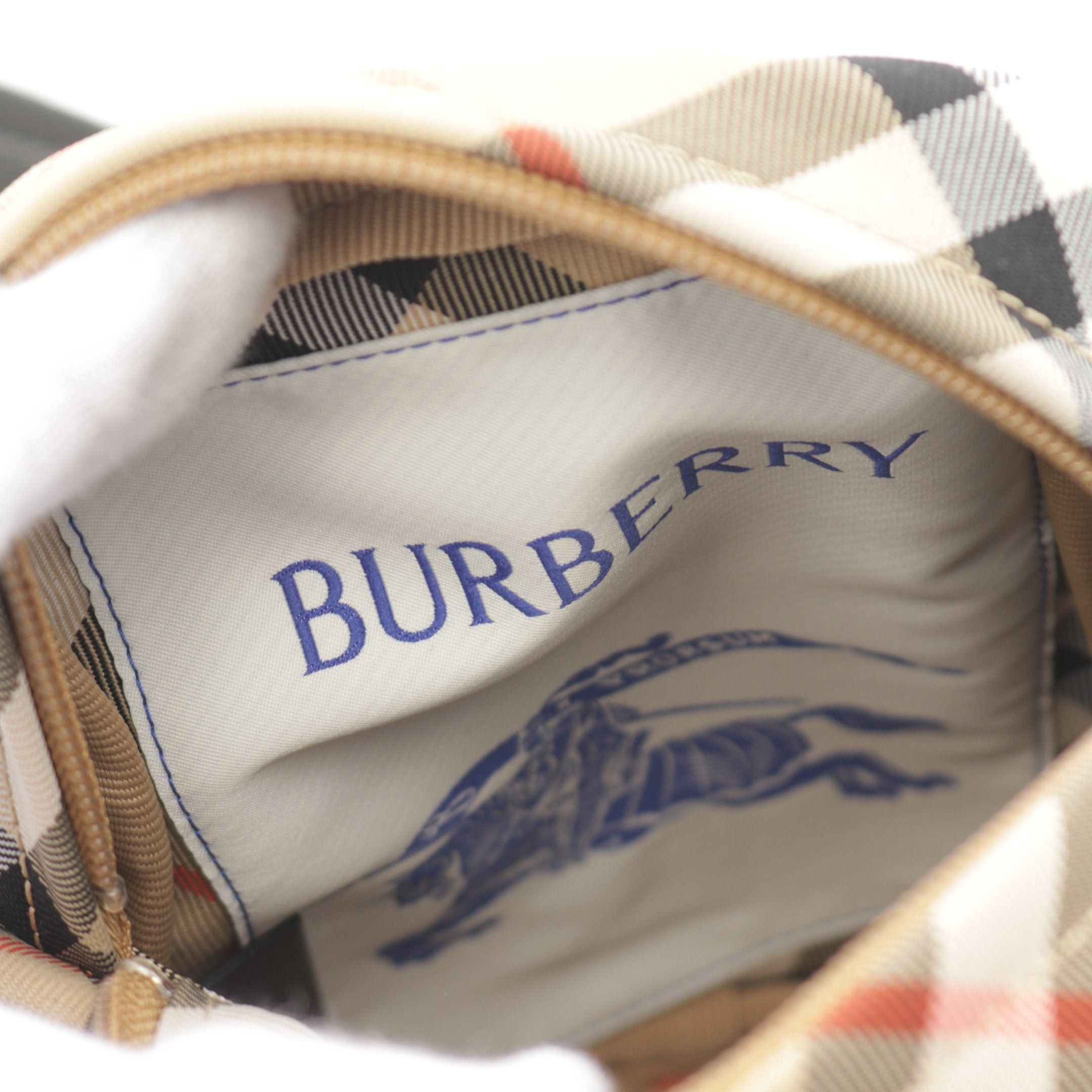 Burberry Burberry Check Phone Pouch Shoulder Bag Canvas Beige Multicolor Size ONE SIZE - 4 Thumbnail