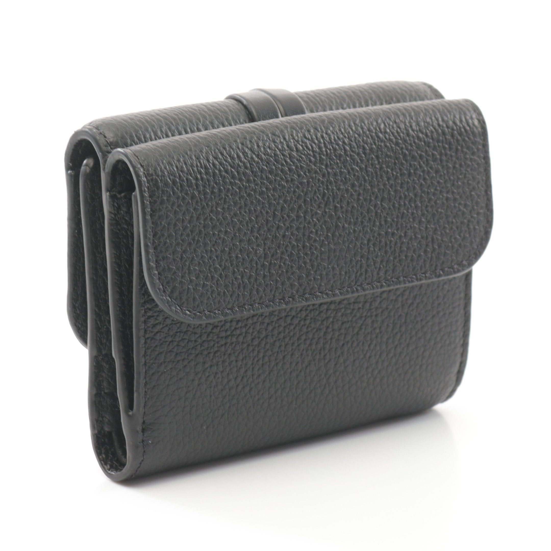 Chloe Chloe Alphabet Small Trifold Wallet Leather Black Size ONE SIZE - 2 Thumbnail