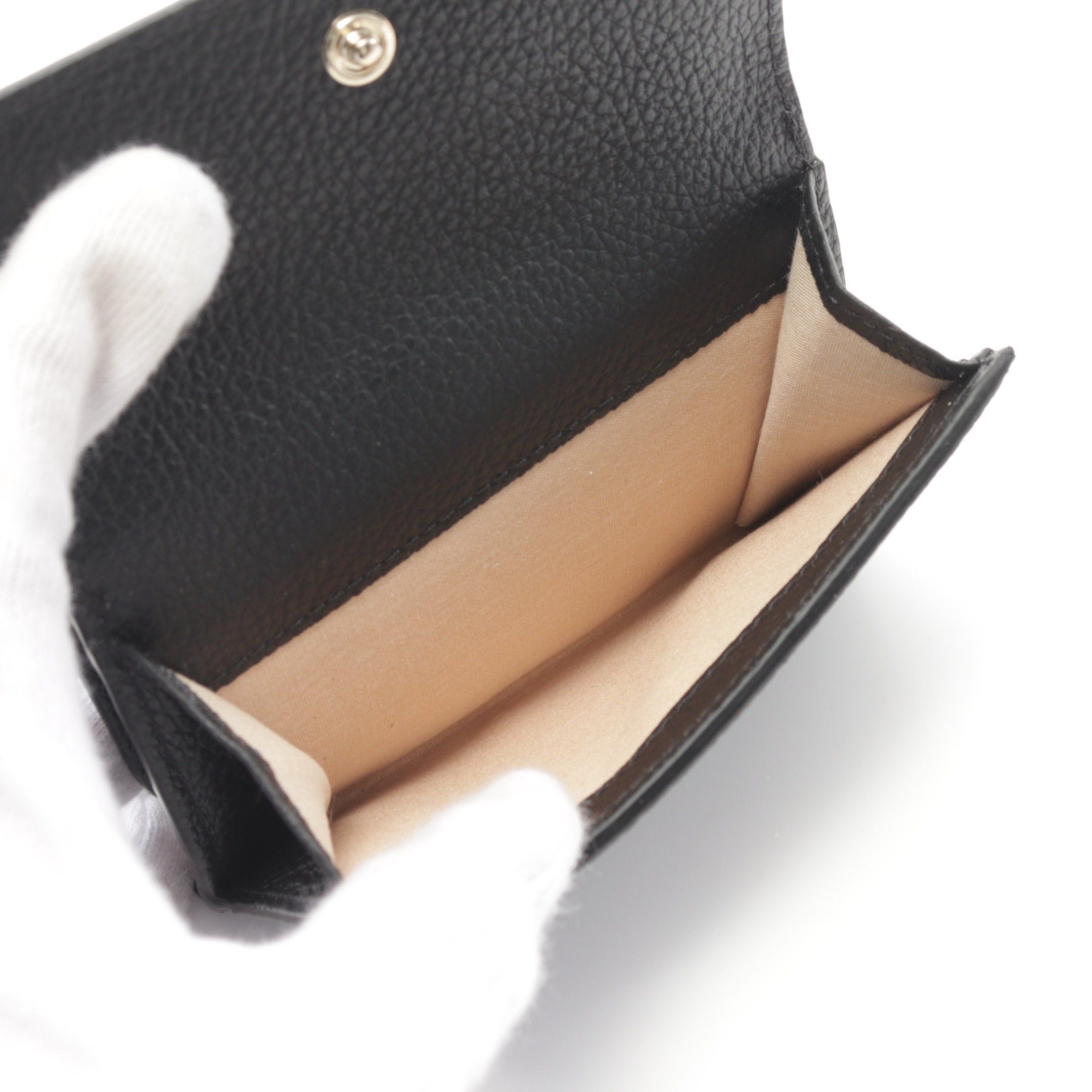 Chloe Chloe Alphabet Small Trifold Wallet Leather Black Size ONE SIZE - 4 Thumbnail
