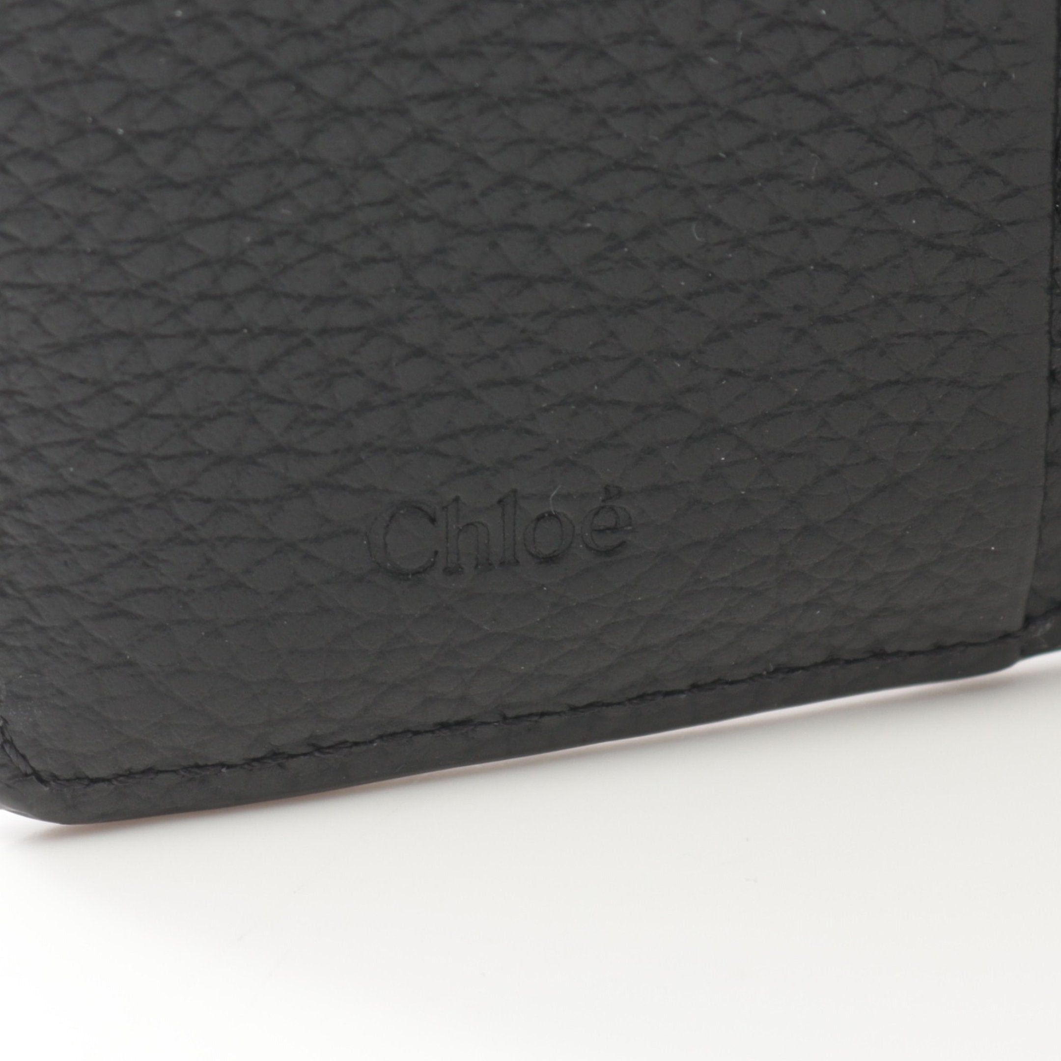 Chloe Chloe Alphabet Small Trifold Wallet Leather Black Size ONE SIZE - 5 Thumbnail