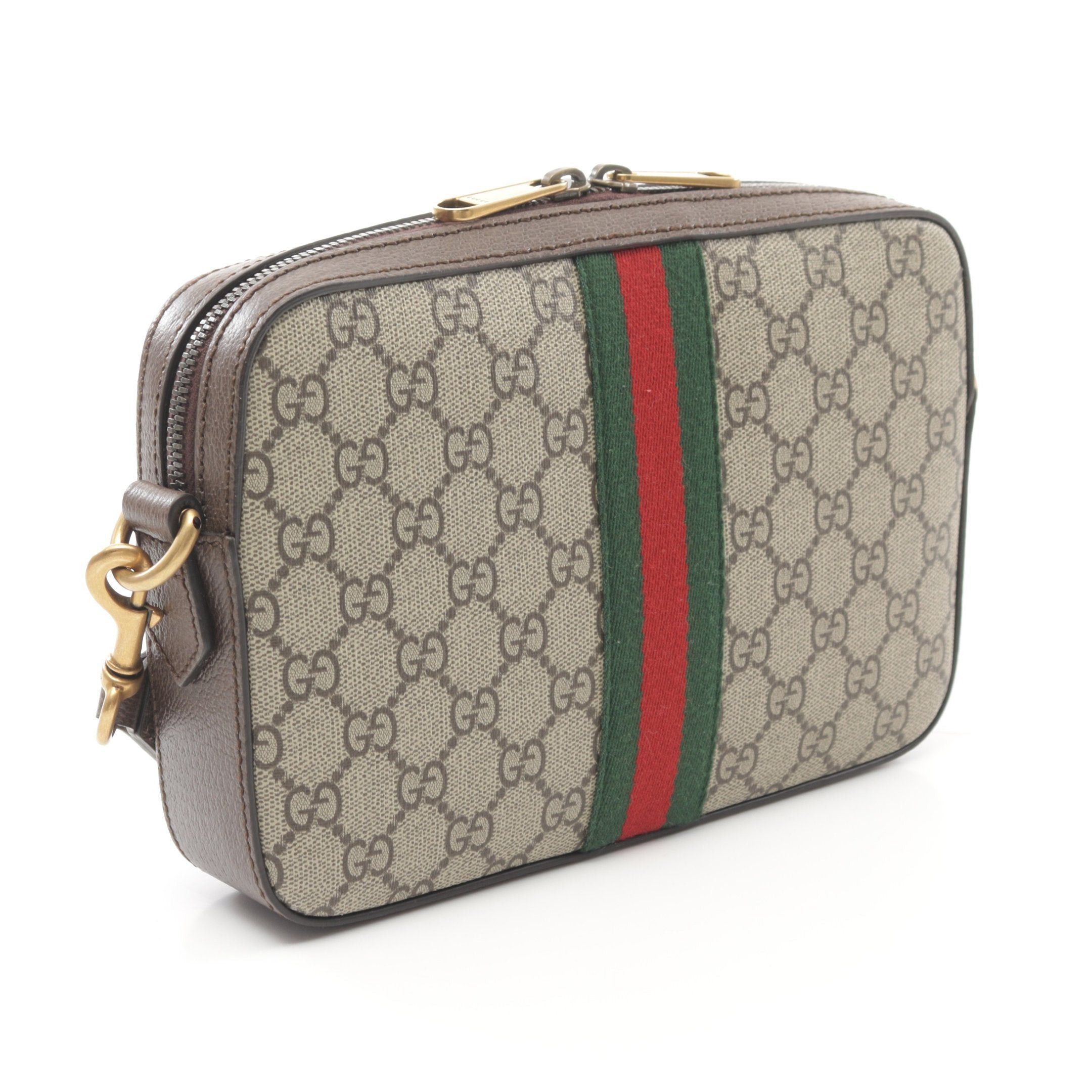 Gucci Gucci Gg Supreme Sherry Line Shoulder Bag Leather Beige Dark Brown Multicolor Size ONE SIZE - 2 Thumbnail