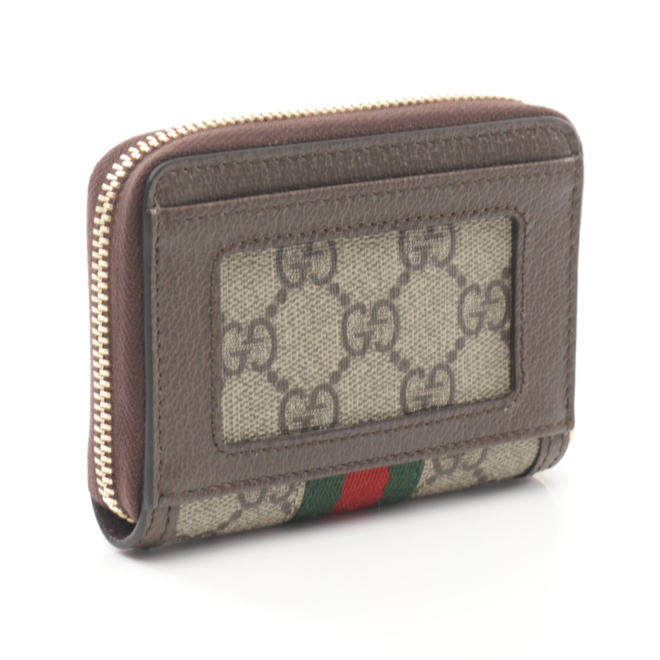 Gucci Gucci Ophidia Gg Supreme Card Case Leather Beige Brown Multicolor Size ONE SIZE - 2 Thumbnail