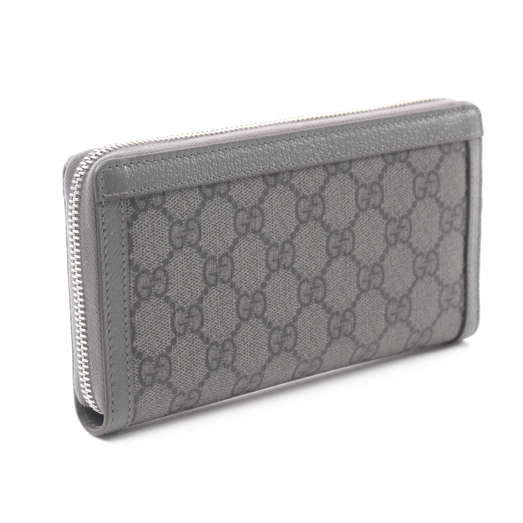 Gucci Gucci Ophidia Gg Supreme Round Zipper Long Wallet Leather Gray Size ONE SIZE - 2 Thumbnail