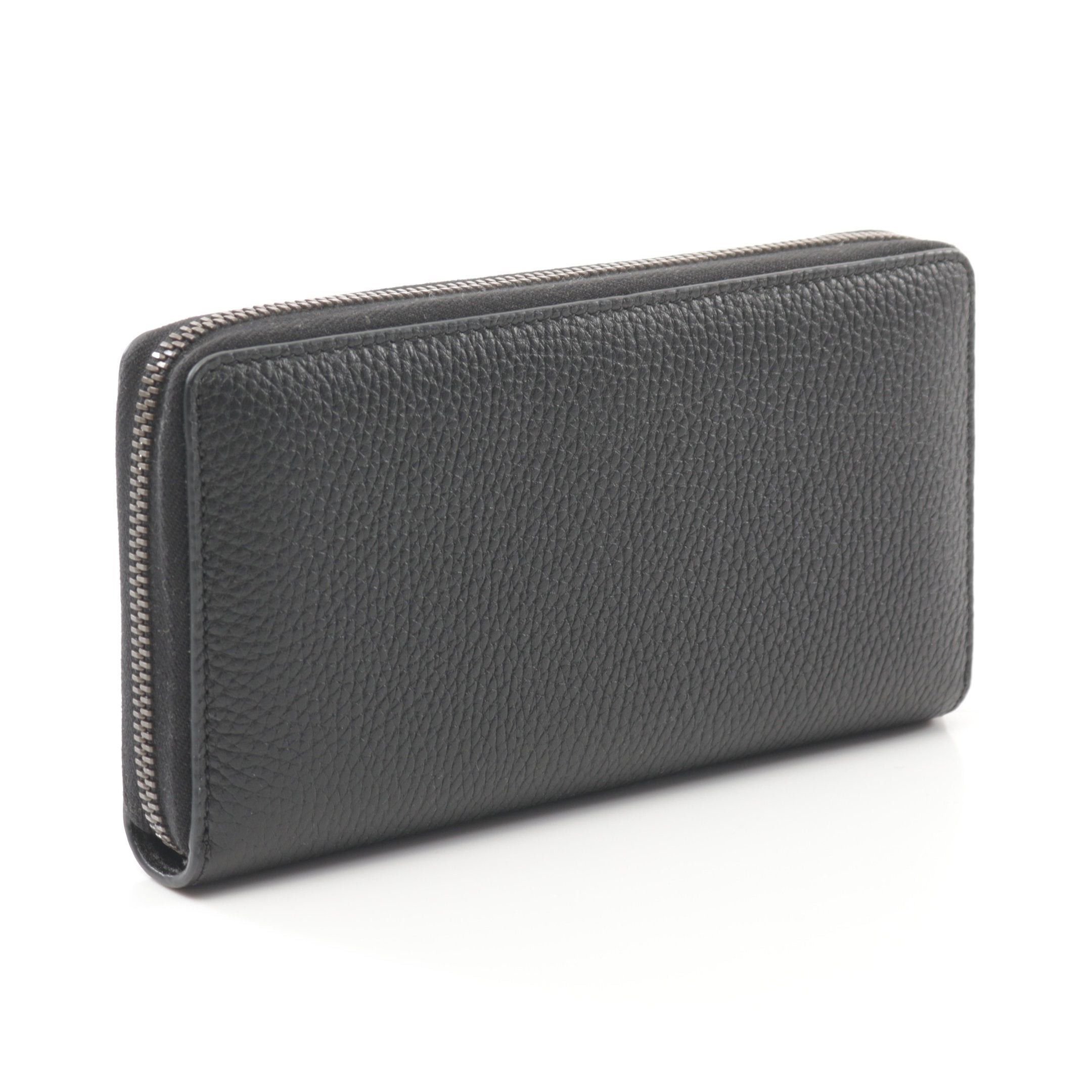 Gucci Gucci Bamboo Round Zipper Long Wallet Leather Black Size ONE SIZE - 2 Thumbnail