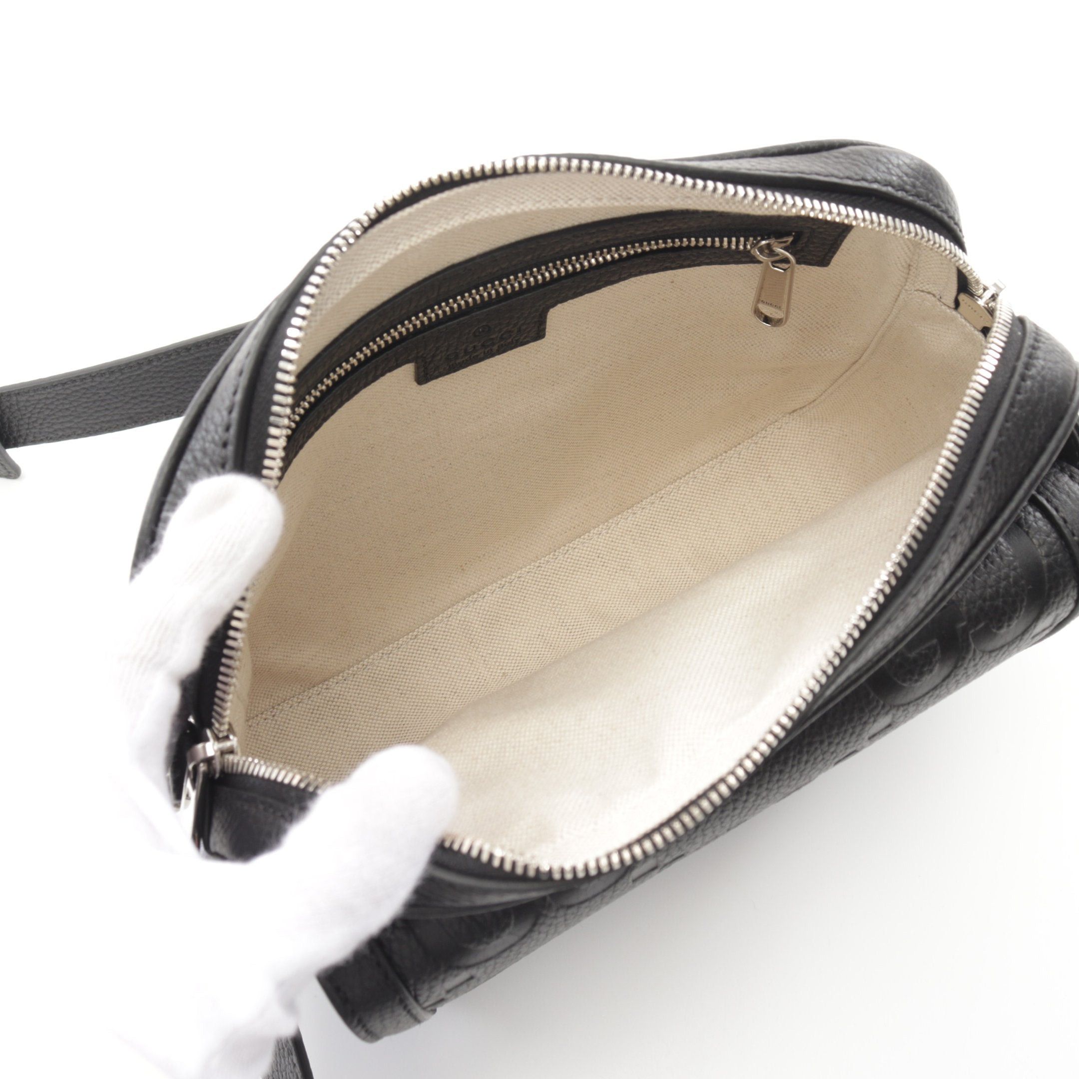 Gucci Gucci Jumbo Gg Small Crossbody Bag Shoulder Leather Black Size ONE SIZE - 3 Thumbnail