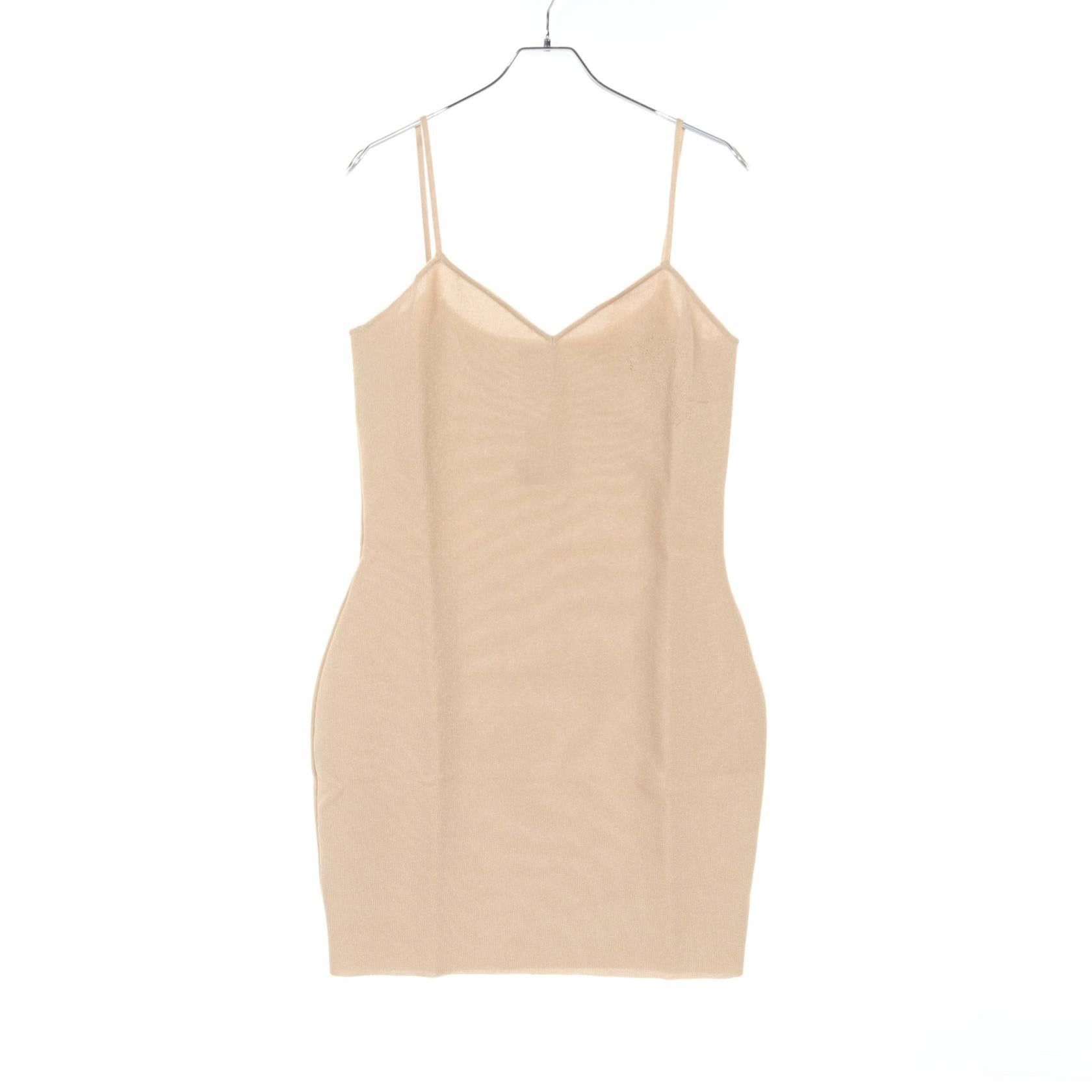 Chanel Chanel Camisole Knit Dress Cotton Beige Size ONE SIZE - 2 Thumbnail