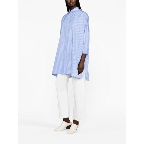Jil Sander JIL SANDER Women Shirts J45173 J05DL0107 471 BLUE Size S / US 4 / IT 40 - 3 Thumbnail