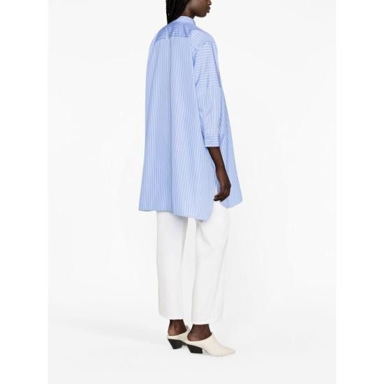 Jil Sander JIL SANDER Women Shirts J45173 J05DL0107 471 BLUE Size S / US 4 / IT 40 - 4 Thumbnail