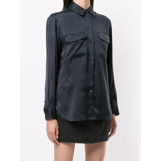 Equipment EQUIPMENT Women Shirts L21 E035 ECLIP BLUE Size S / US 4 / IT 40 - 3 Thumbnail