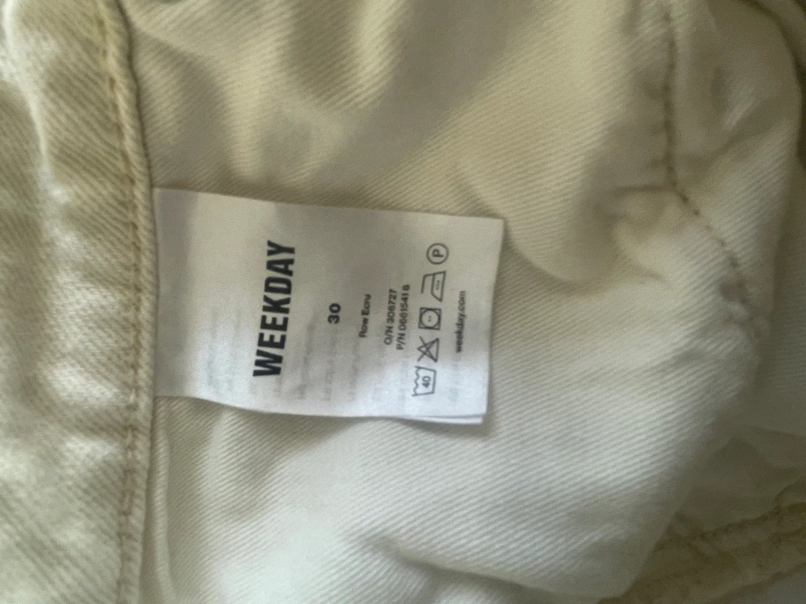 Weekday Weekday Row Ecru Pants Size 30" / US 8 / IT 44 - 3 Thumbnail