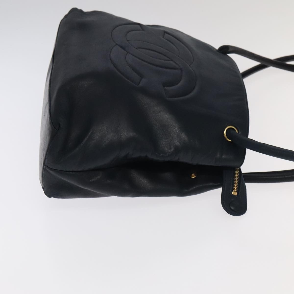 Chanel Coco Mark Black Leather Tote Bag (Pre-Owned) Size ONE SIZE - 3 Thumbnail