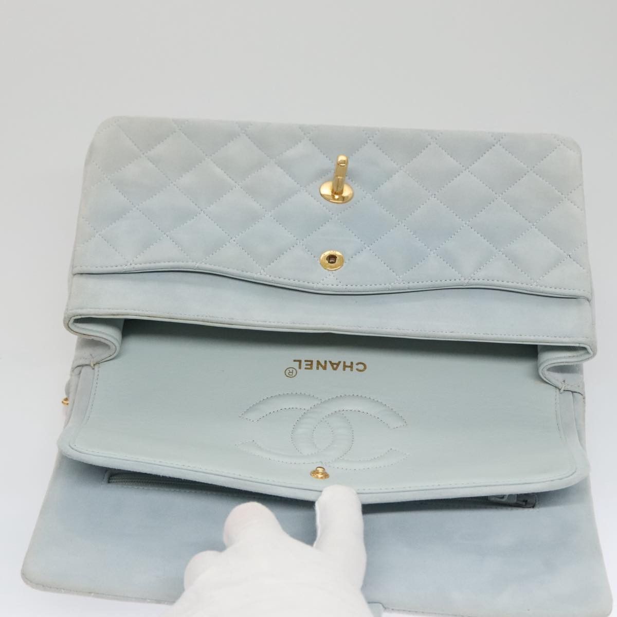 Chanel Timeless 23 Blue Suede Shoulder Bag (Pre-Owned) Size ONE SIZE - 18 Thumbnail