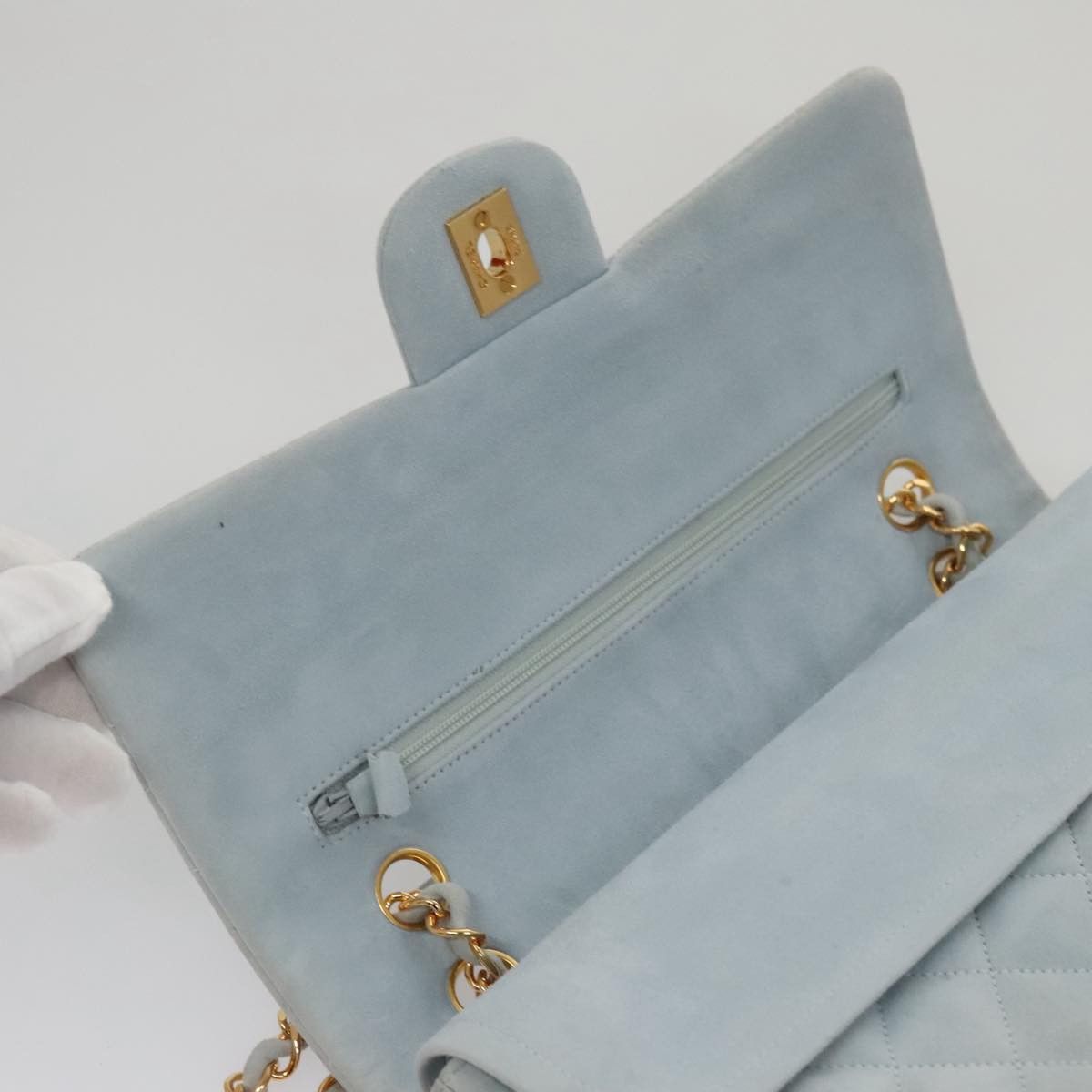 Chanel Timeless 23 Blue Suede Shoulder Bag (Pre-Owned) Size ONE SIZE - 19 Thumbnail