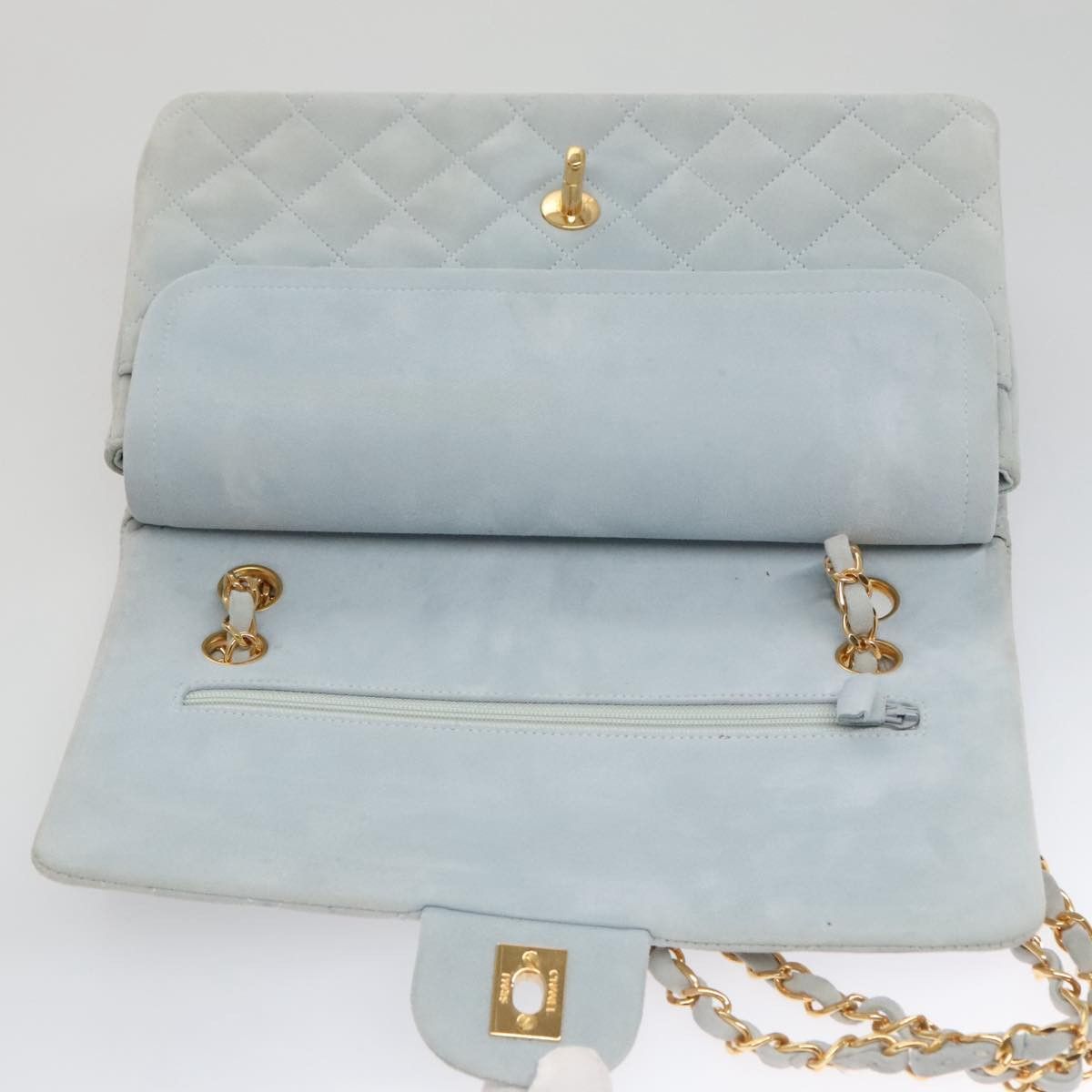 Chanel Timeless 23 Blue Suede Shoulder Bag (Pre-Owned) Size ONE SIZE - 17 Thumbnail