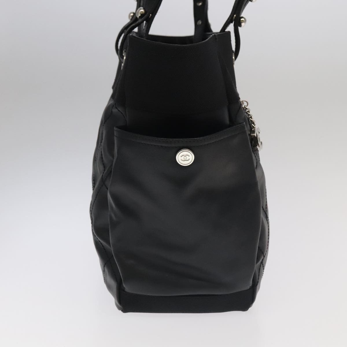Chanel Biarritz Black Leather Tote Bag (Pre-Owned) Size ONE SIZE - 4 Thumbnail