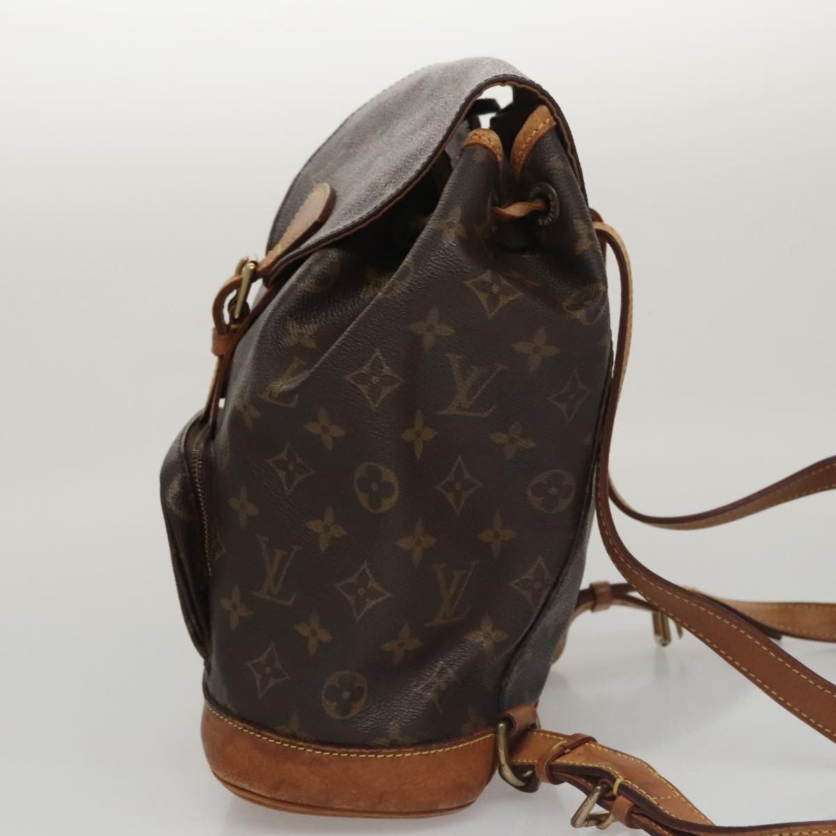 Louis Vuitton Montsouris Mm Brown Canvas Backpack Bag (Pre-Owned) Size ONE SIZE - 3 Thumbnail