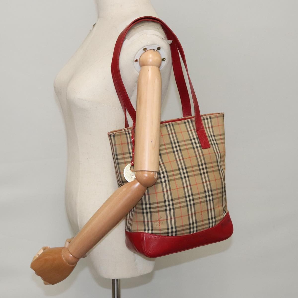 Burberry Nova Check Beige Canvas Shoulder Bag (Pre-Owned) Size ONE SIZE - 20 Thumbnail