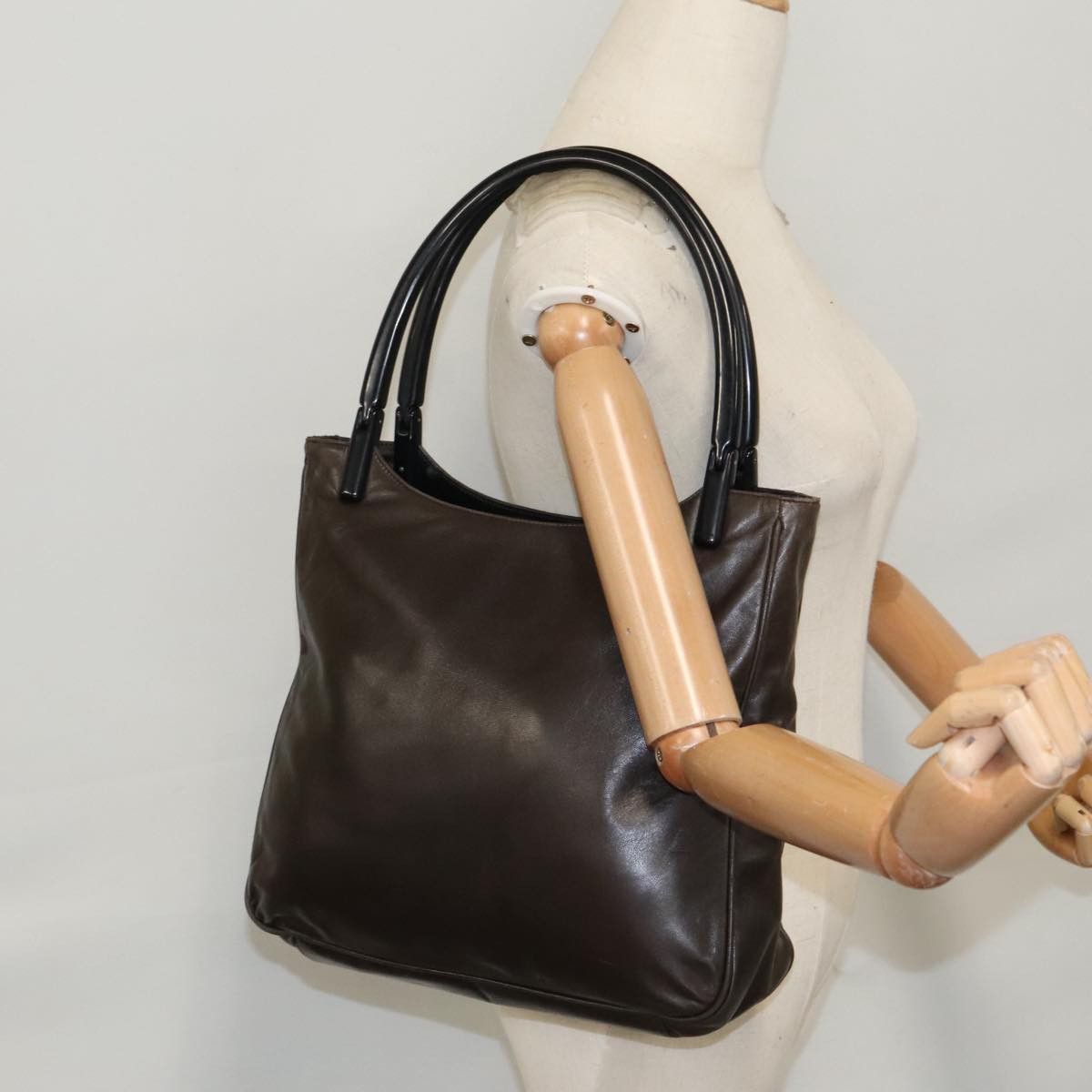 Prada Brown Leather Tote Bag (Pre-Owned) Size ONE SIZE - 15 Thumbnail