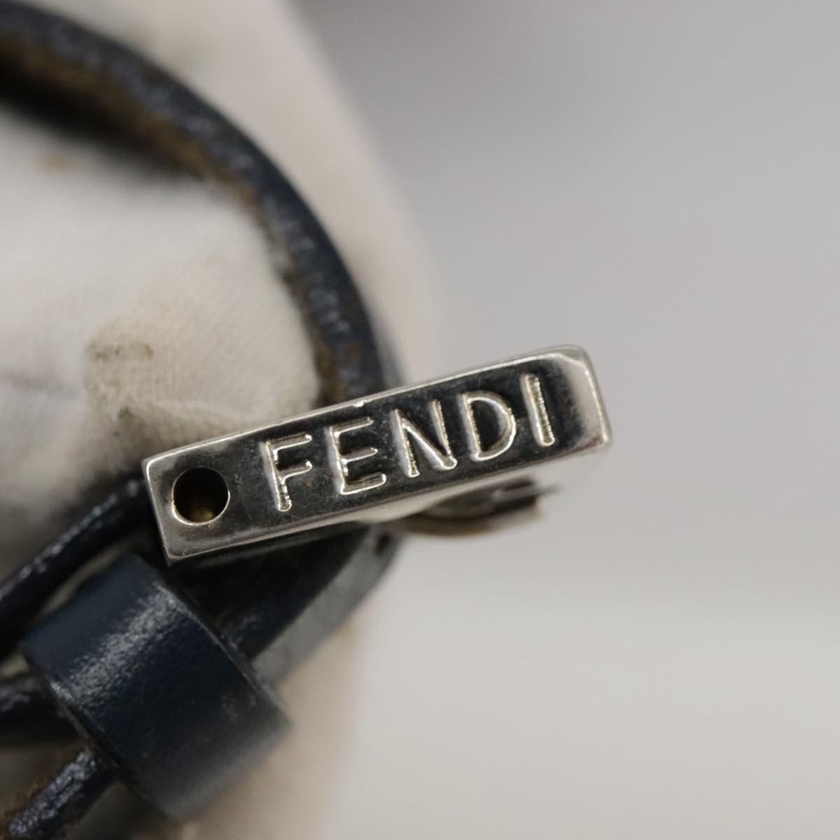 Fendi Zucchino Navy Canvas Shoulder Bag (Pre-Owned) Size ONE SIZE - 19 Thumbnail