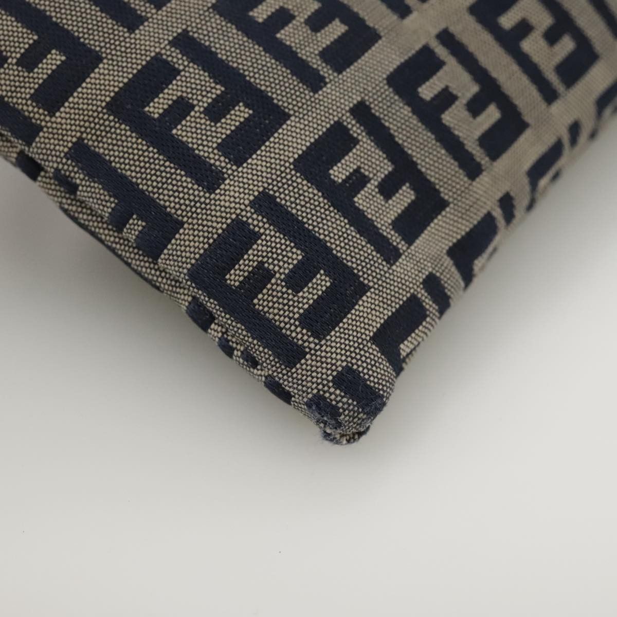 Fendi Zucchino Navy Canvas Shoulder Bag (Pre-Owned) Size ONE SIZE - 9 Thumbnail