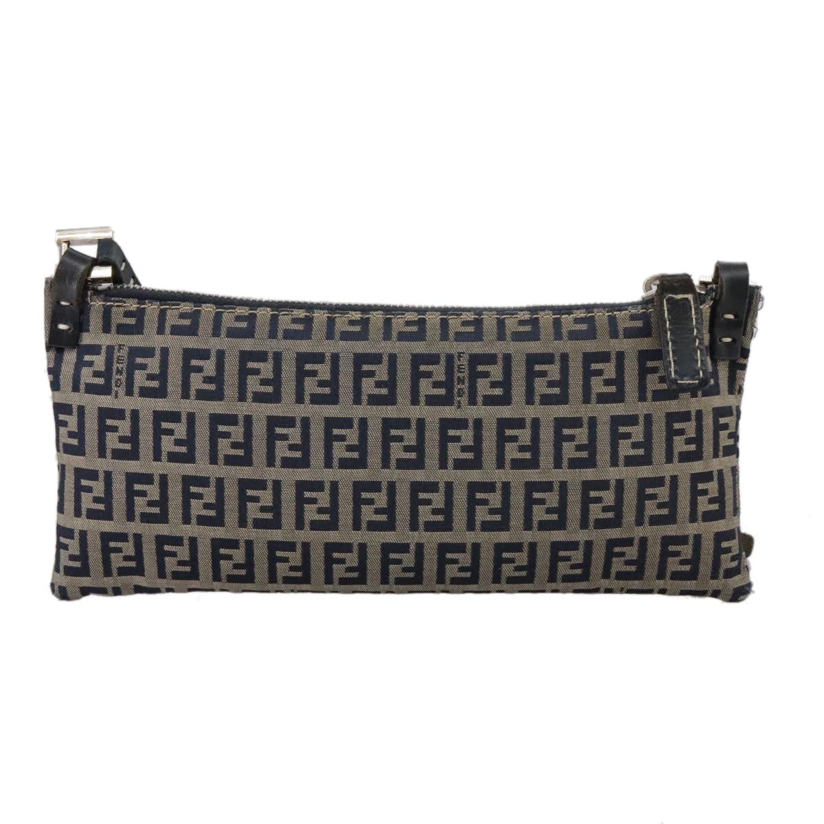 Fendi Zucchino Navy Canvas Shoulder Bag (Pre-Owned) Size ONE SIZE - 2 Thumbnail