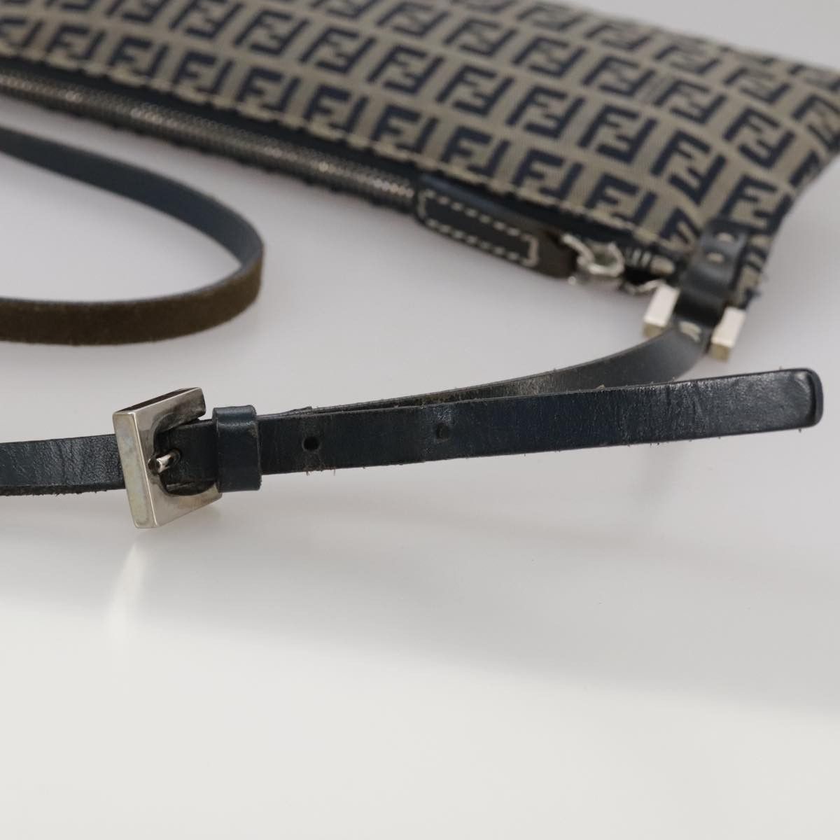 Fendi Zucchino Navy Canvas Shoulder Bag (Pre-Owned) Size ONE SIZE - 6 Thumbnail