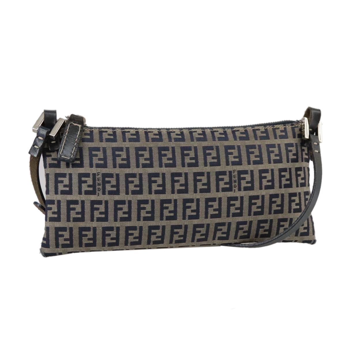 Fendi Zucchino Navy Canvas Shoulder Bag (Pre-Owned) Size ONE SIZE - 17 Thumbnail