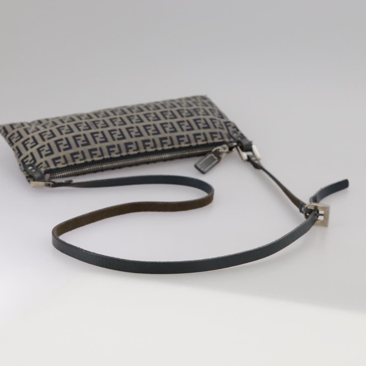 Fendi Zucchino Navy Canvas Shoulder Bag (Pre-Owned) Size ONE SIZE - 5 Thumbnail