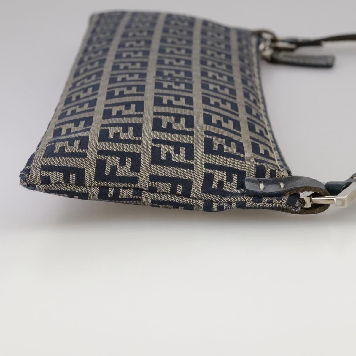 Fendi Zucchino Navy Canvas Shoulder Bag (Pre-Owned) Size ONE SIZE - 4 Thumbnail