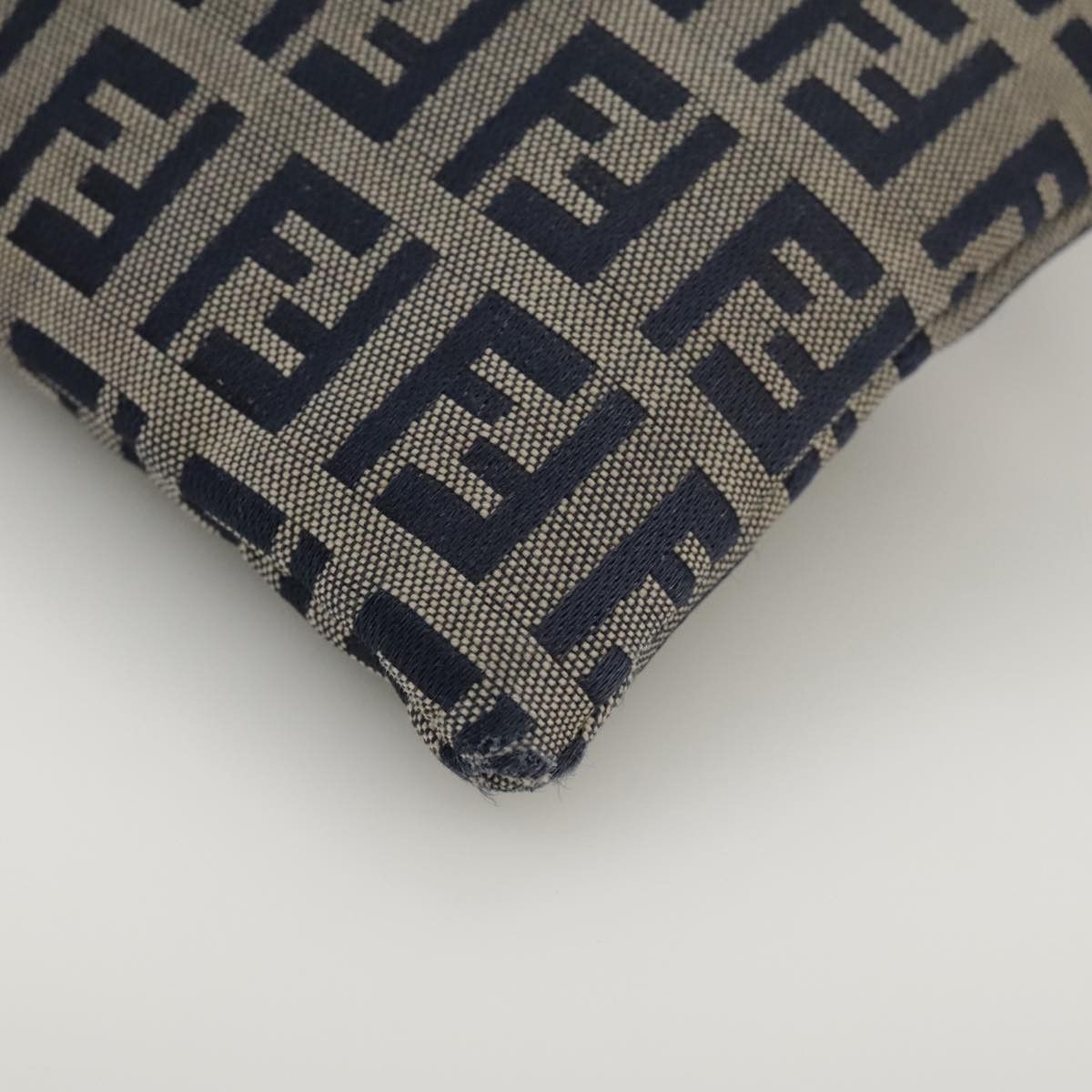 Fendi Zucchino Navy Canvas Shoulder Bag (Pre-Owned) Size ONE SIZE - 8 Thumbnail