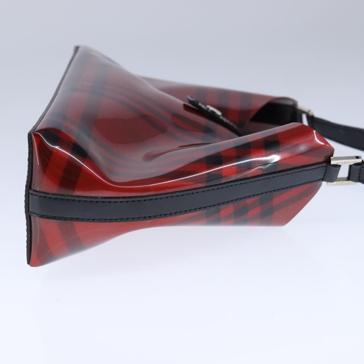 Burberry Nova Check Red Vinyl Shoulder Bag (Pre-Owned) Size ONE SIZE - 4 Thumbnail