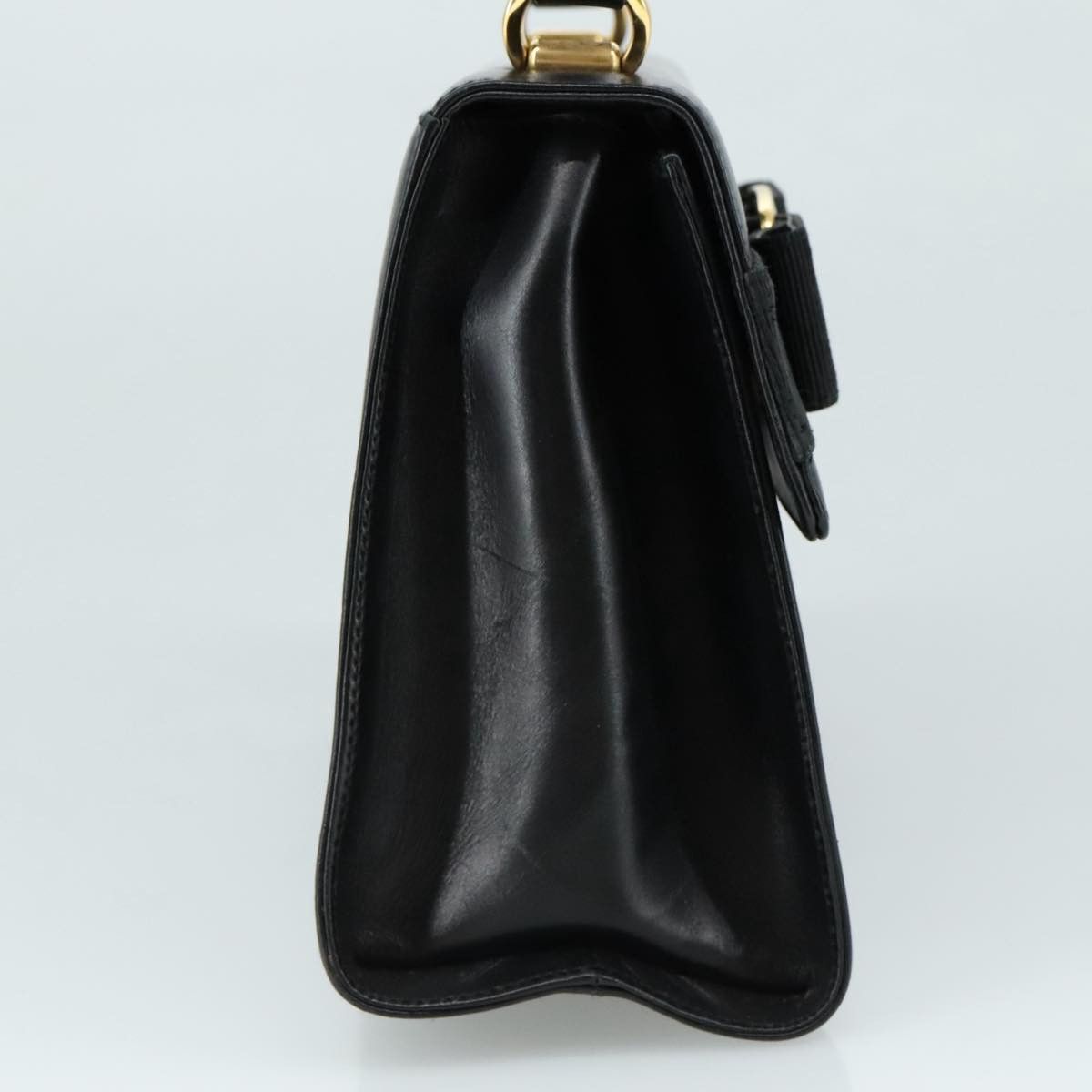 Salvatore Ferragamo Vara Black Leather Handbag (Pre-Owned) Size ONE SIZE - 4 Thumbnail