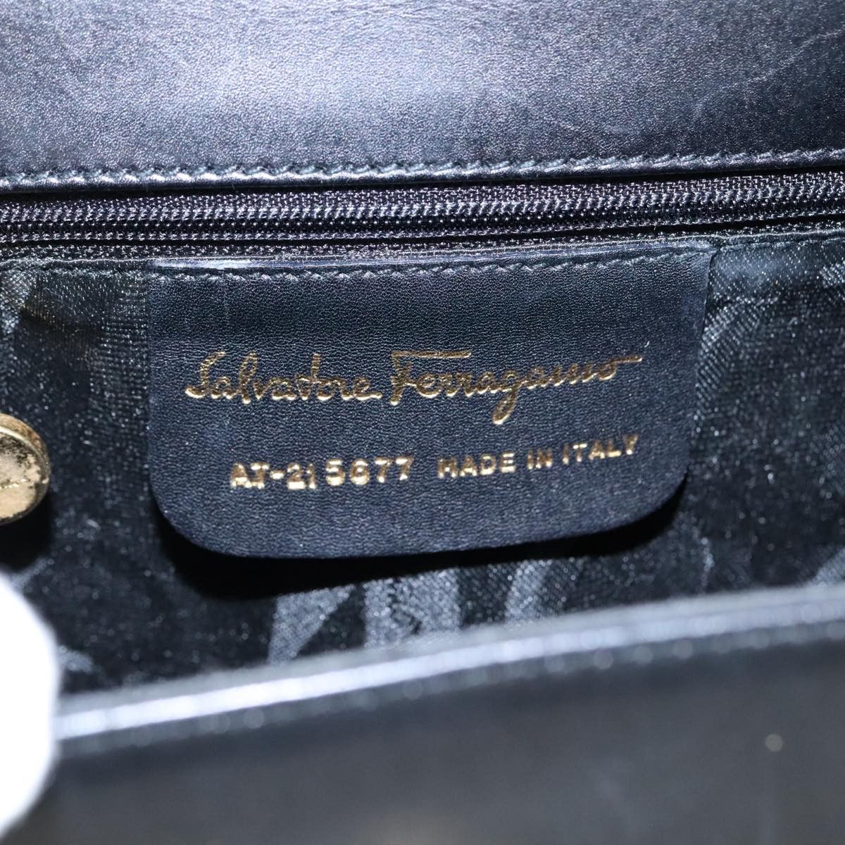 Salvatore Ferragamo Vara Black Leather Handbag (Pre-Owned) Size ONE SIZE - 18 Thumbnail