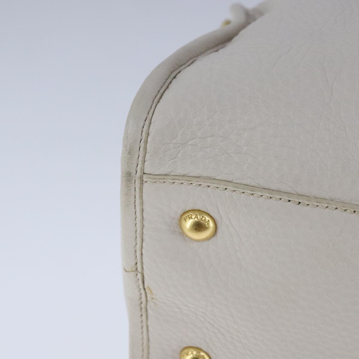 Prada Vitello White Leather Handbag (Pre-Owned) Size ONE SIZE - 9 Thumbnail