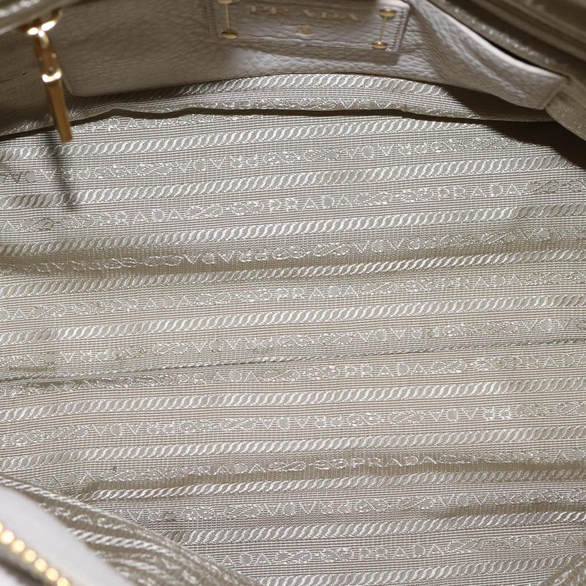 Prada Vitello White Leather Handbag (Pre-Owned) Size ONE SIZE - 12 Thumbnail