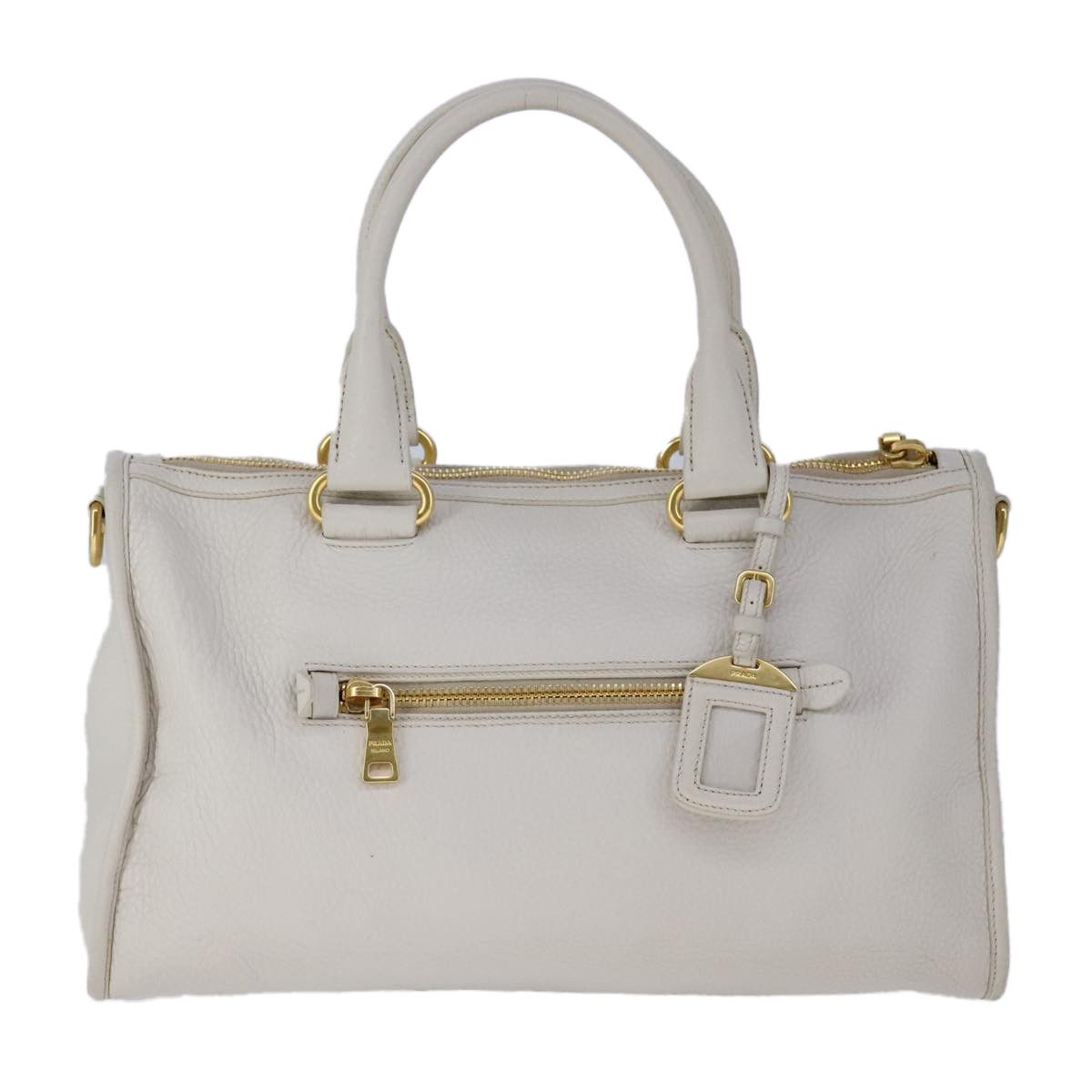 Prada Vitello White Leather Handbag (Pre-Owned) Size ONE SIZE - 2 Thumbnail