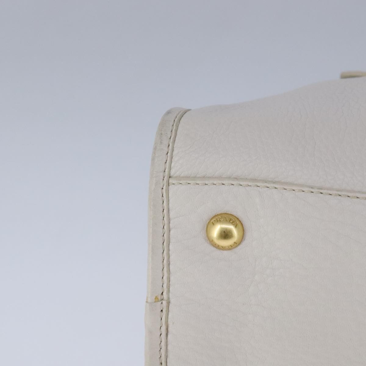 Prada Vitello White Leather Handbag (Pre-Owned) Size ONE SIZE - 7 Thumbnail
