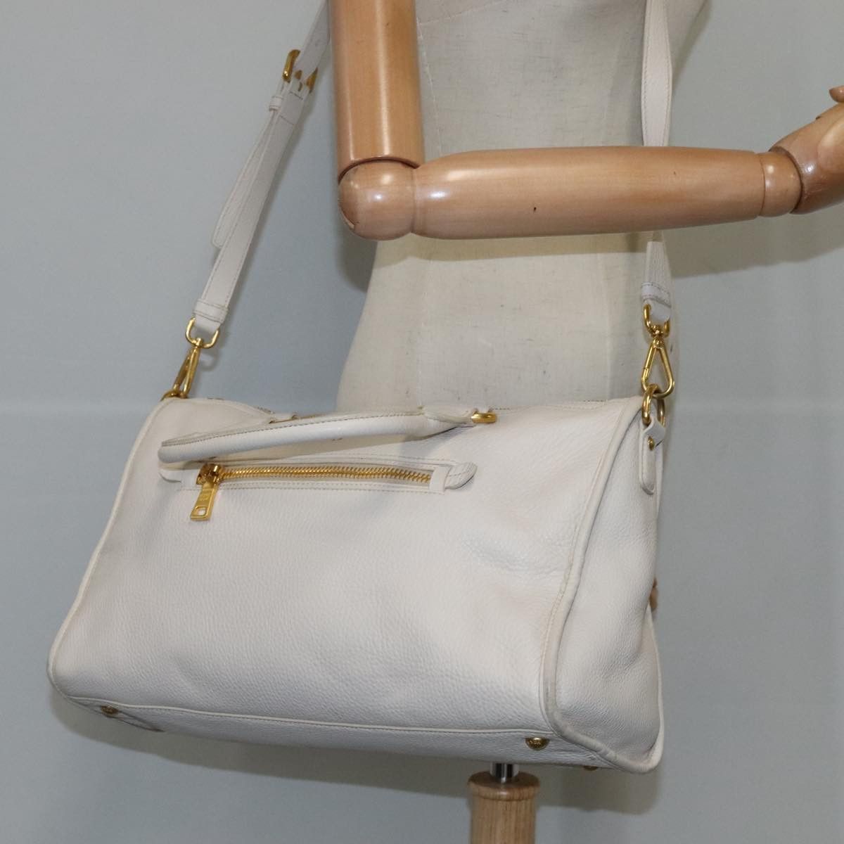 Prada Vitello White Leather Handbag (Pre-Owned) Size ONE SIZE - 20 Thumbnail