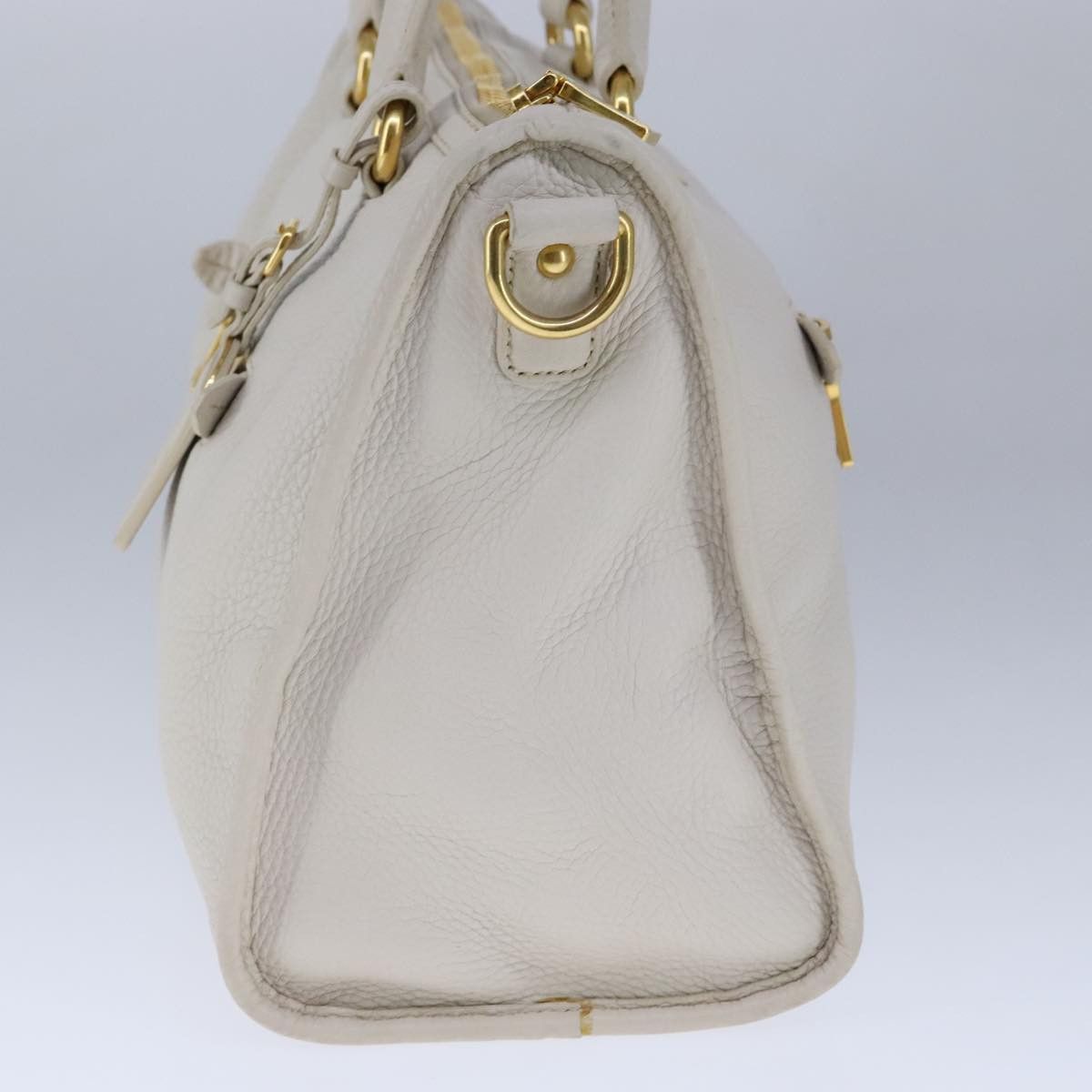 Prada Vitello White Leather Handbag (Pre-Owned) Size ONE SIZE - 3 Thumbnail