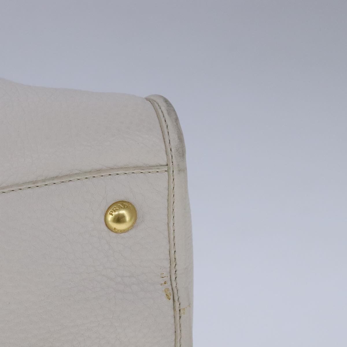 Prada Vitello White Leather Handbag (Pre-Owned) Size ONE SIZE - 8 Thumbnail