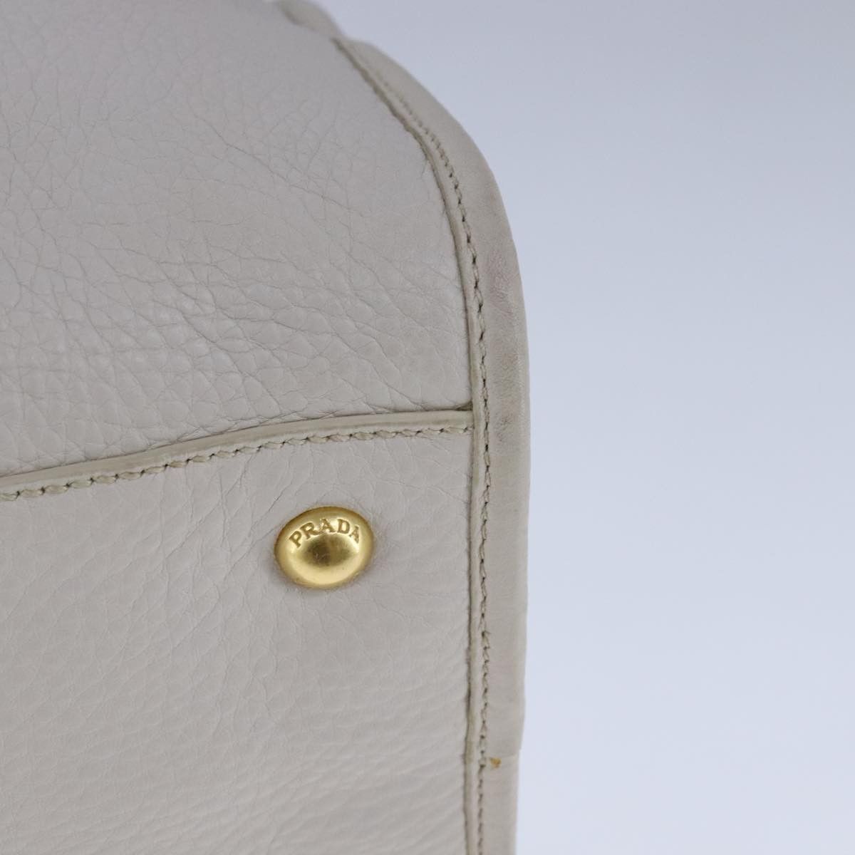 Prada Vitello White Leather Handbag (Pre-Owned) Size ONE SIZE - 10 Thumbnail