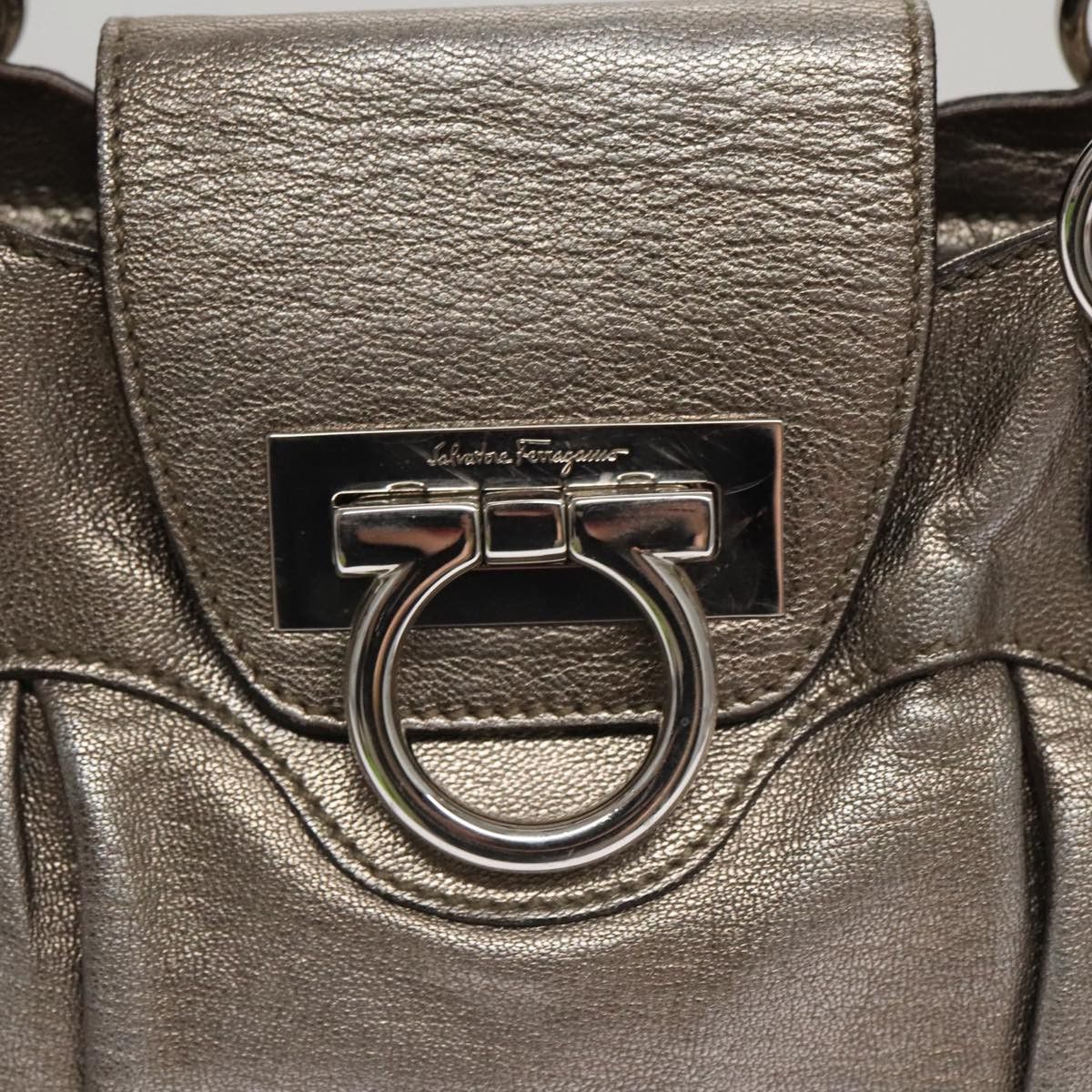Salvatore Ferragamo Gancini Silver Leather Shoulder Bag (Pre-Owned) Size ONE SIZE - 14 Thumbnail