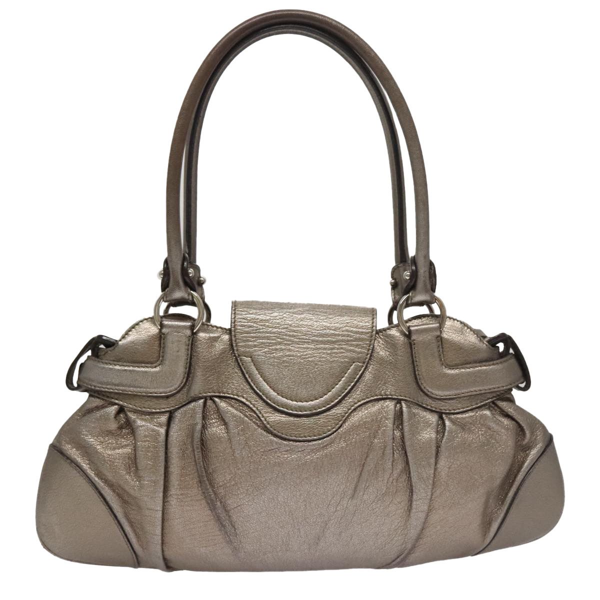 Salvatore Ferragamo Gancini Silver Leather Shoulder Bag (Pre-Owned) Size ONE SIZE - 2 Thumbnail