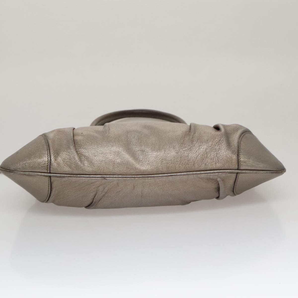 Salvatore Ferragamo Gancini Silver Leather Shoulder Bag (Pre-Owned) Size ONE SIZE - 7 Thumbnail