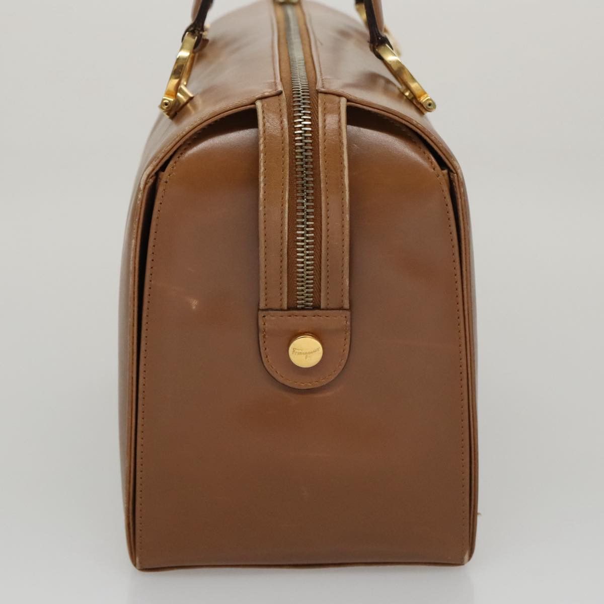 Salvatore Ferragamo Gancini Brown Leather Handbag (Pre-Owned) Size ONE SIZE - 3 Thumbnail