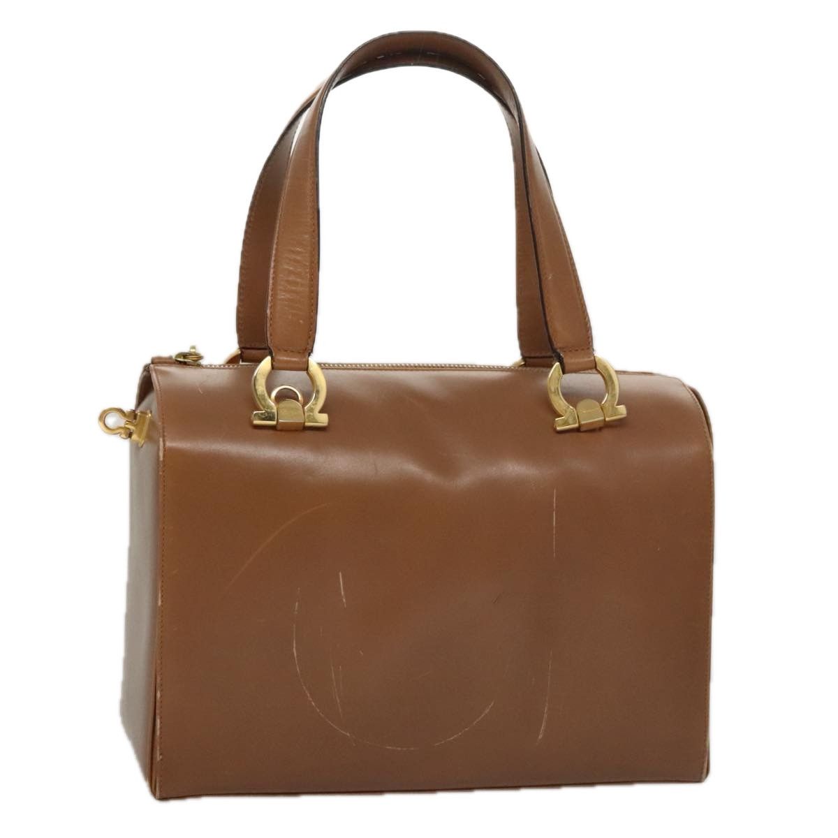 Salvatore Ferragamo Gancini Brown Leather Handbag (Pre-Owned) Size ONE SIZE - 16 Thumbnail