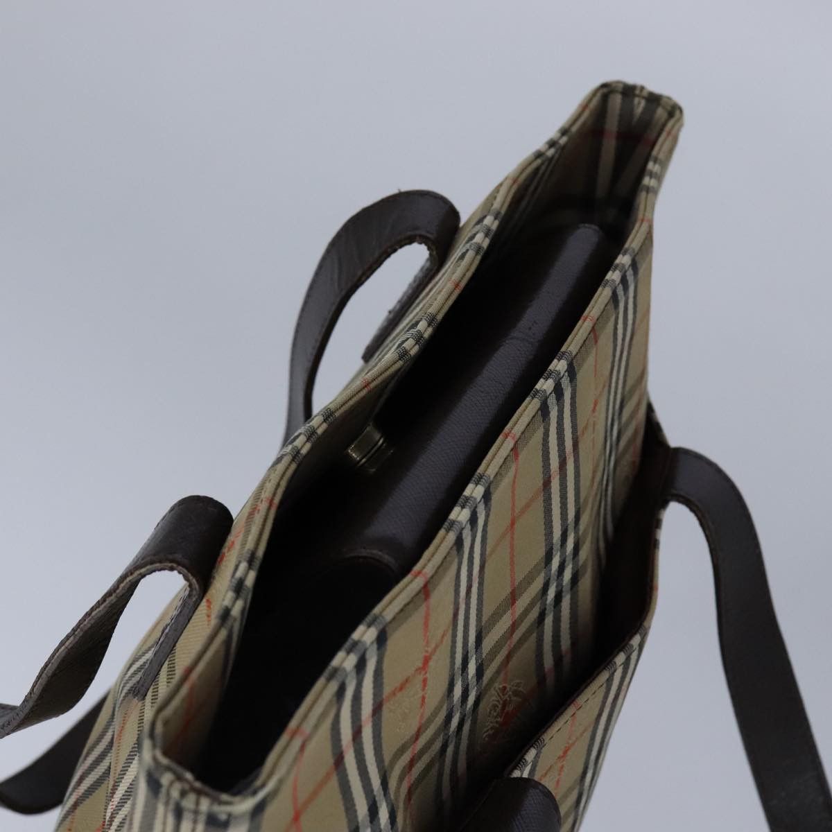Burberry Nova Check Beige Canvas Tote Bag (Pre-Owned) Size ONE SIZE - 13 Thumbnail