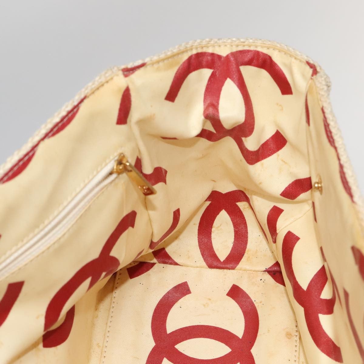 Chanel Coco Mark Beige Canvas Shoulder Bag (Pre-Owned) Size ONE SIZE - 17 Thumbnail