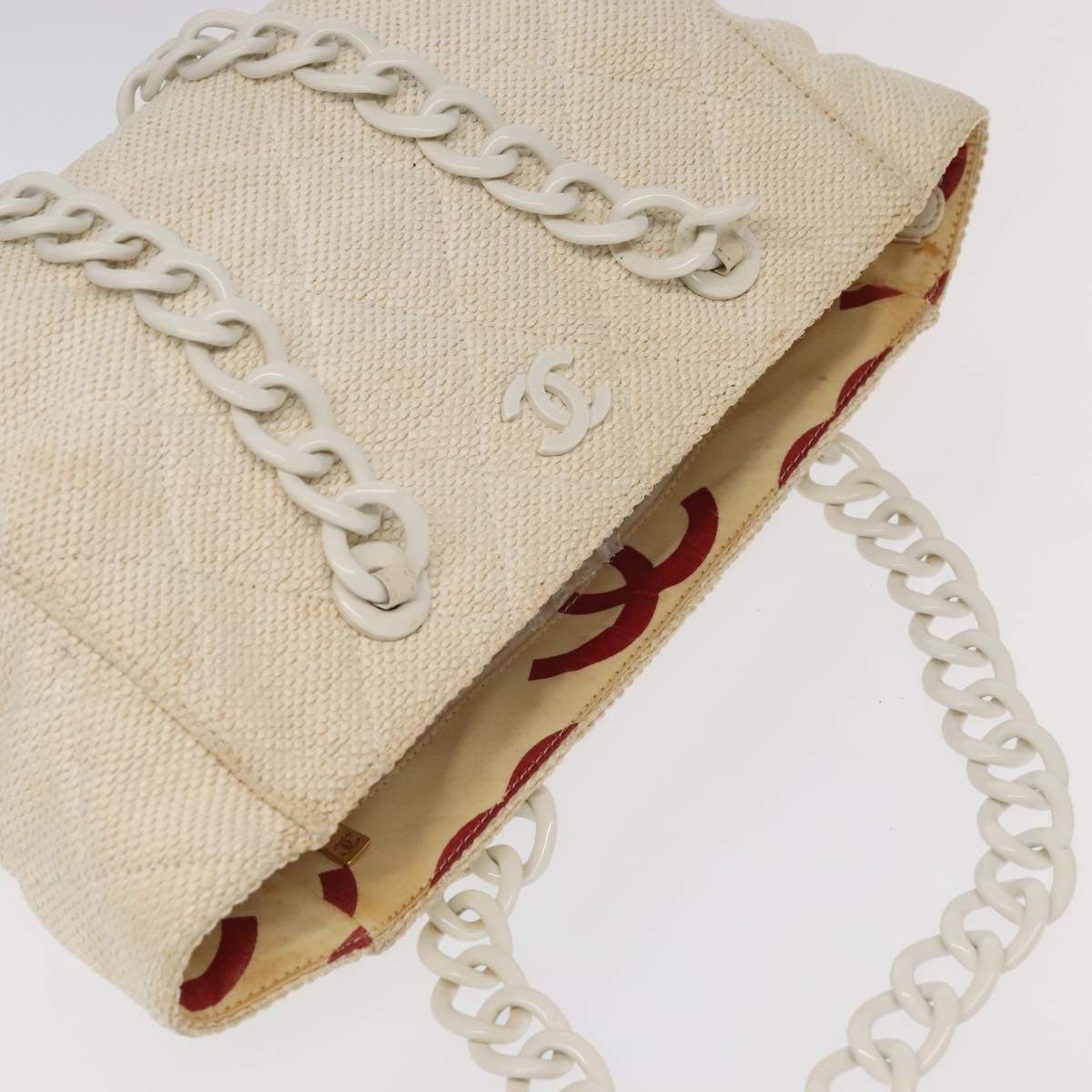 Chanel Coco Mark Beige Canvas Shoulder Bag (Pre-Owned) Size ONE SIZE - 5 Thumbnail